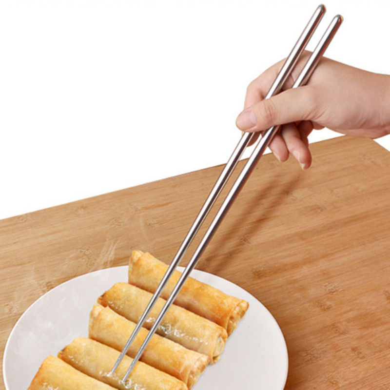 1  θ   ξ 丮 ޴  36cm ǰ θ /1 Pair Stainless Steel Long Chopsticks Kitchen Cooking Portable Tool 36cm High quality stainless s